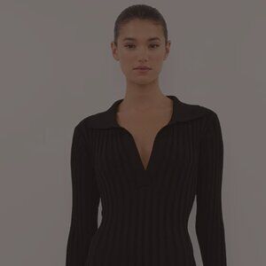 DISSH Hal Plaster Knit Long Sleeve Sweater in Black size 4